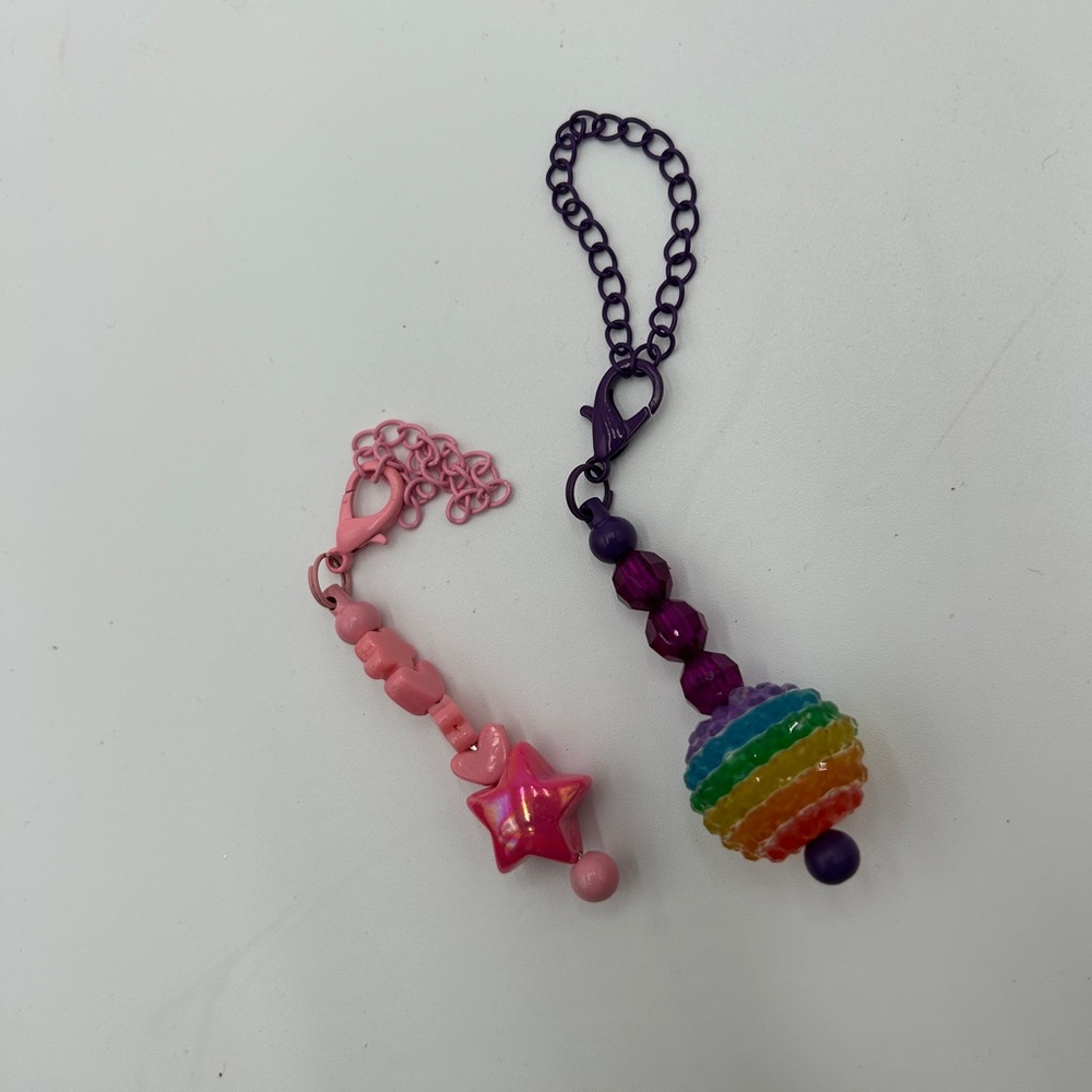 Vibrant Pink and Purple Keychain Set